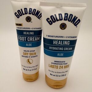 Gold Bond Healing Hydrating Foot and Body Cream with Aloe - White and Gold